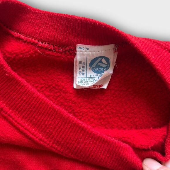 Vintage 70s/80s U.S. Air Force Officer Training School Sweatshirt sz Large Red - Picture 4 of 9